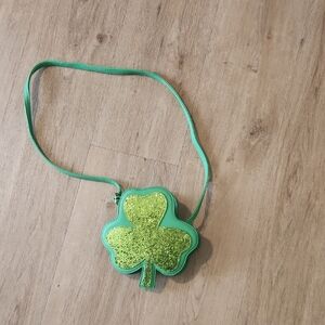 Green Glitter Shamrock Crossbody Bag